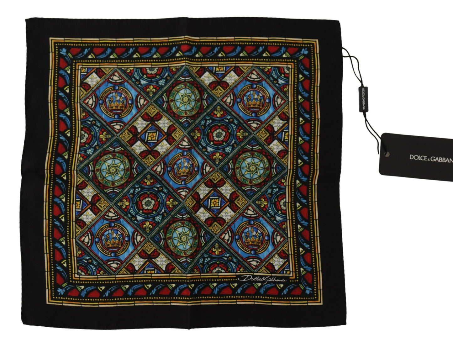 Dolce & Gabbana Ethnic Patterned Silk Men's Square Scarf