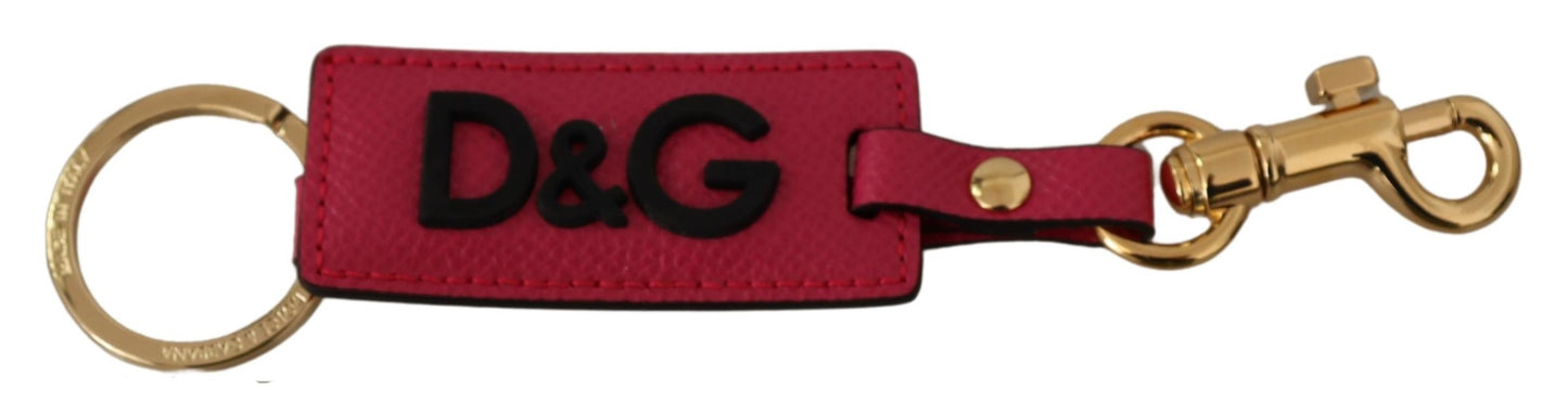 Dolce & Gabbana Elegant Leather Keychain in Pink