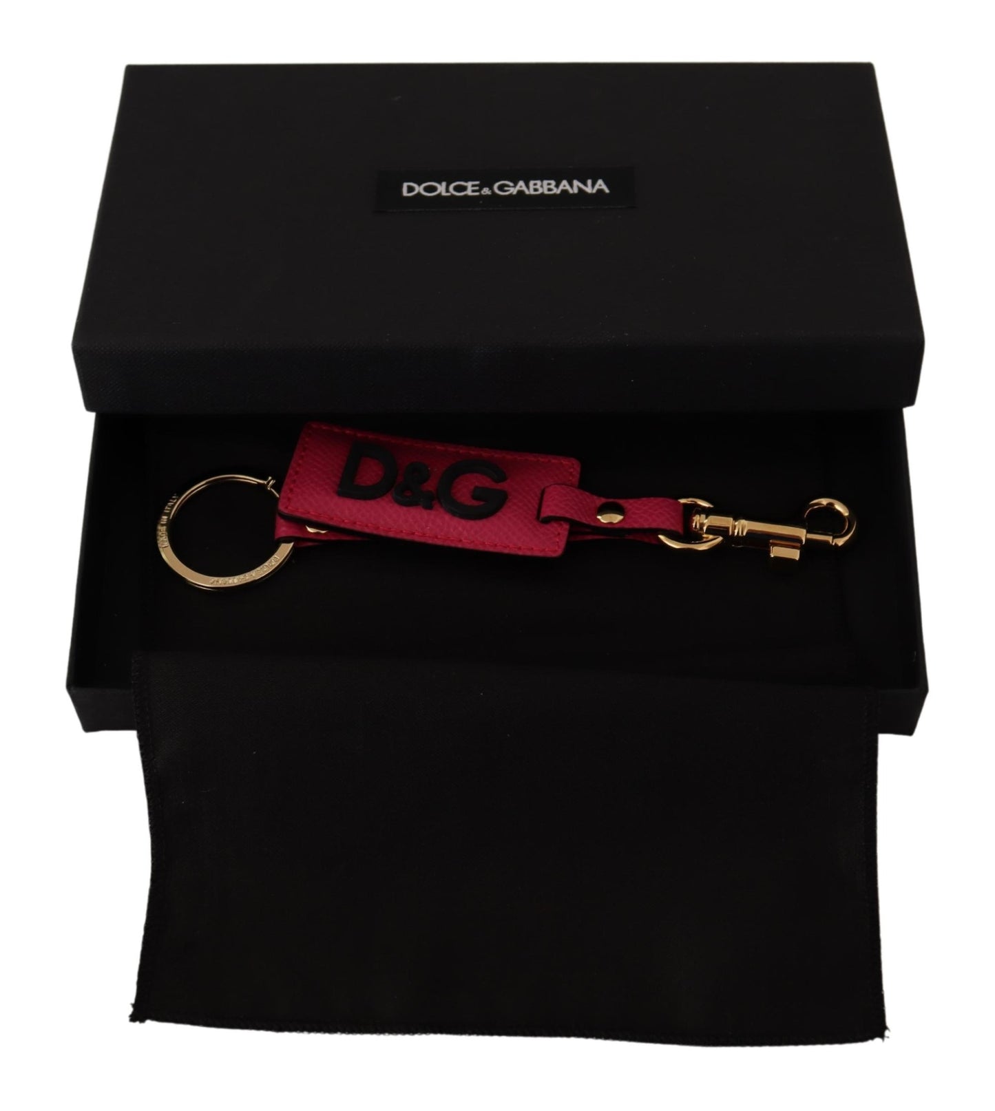 Dolce & Gabbana Elegant Leather Keychain in Pink