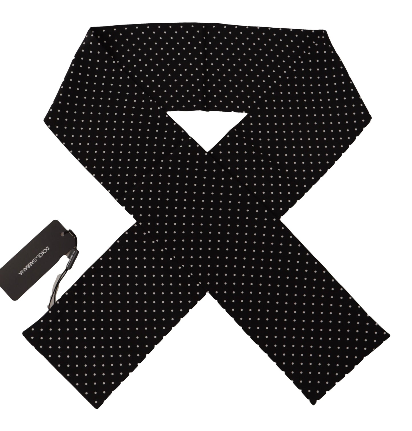 Dolce & Gabbana Elegant Black Polka Dot Silk Men's Scarf