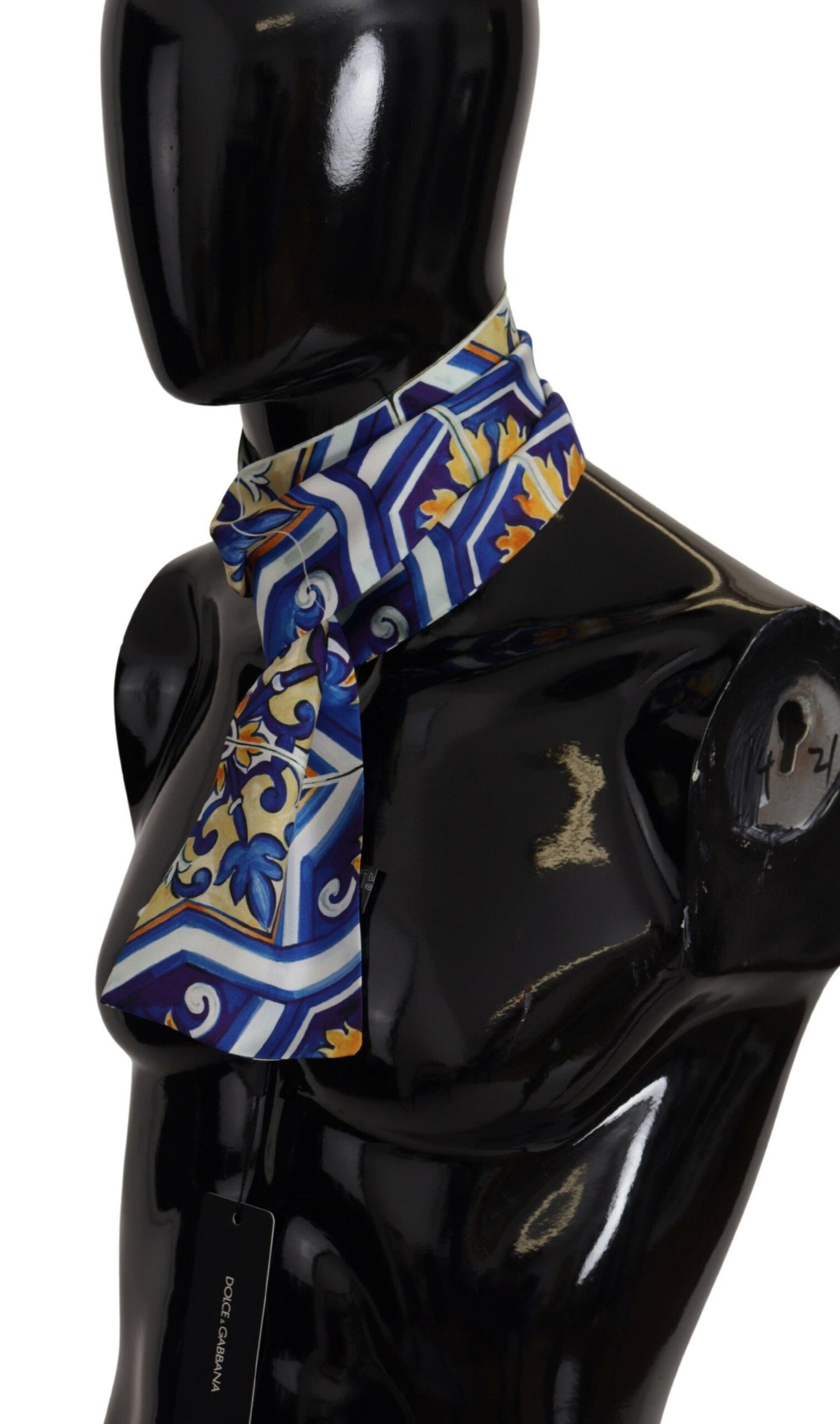 Dolce & Gabbana Elegant Silk Majolica Patterned Men's Scarf