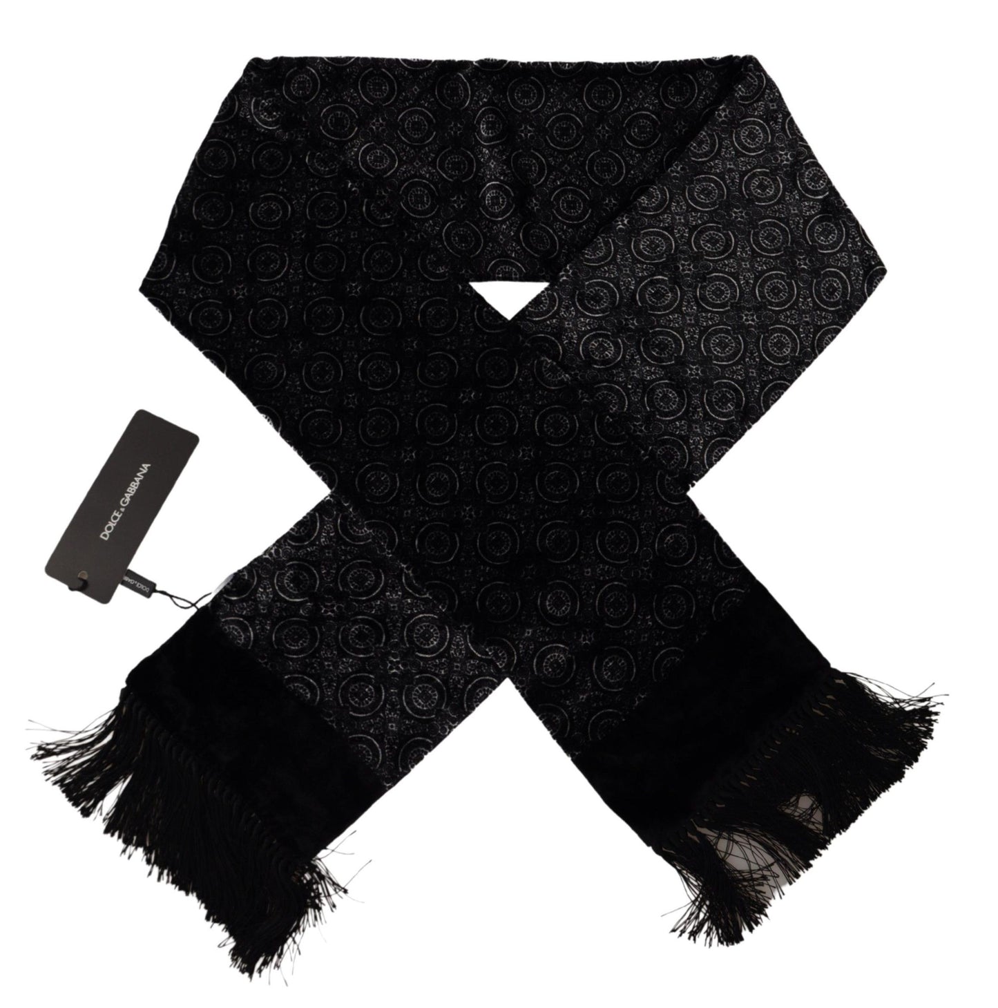 Dolce & Gabbana Elegant Black Silk Blend Men's Scarf