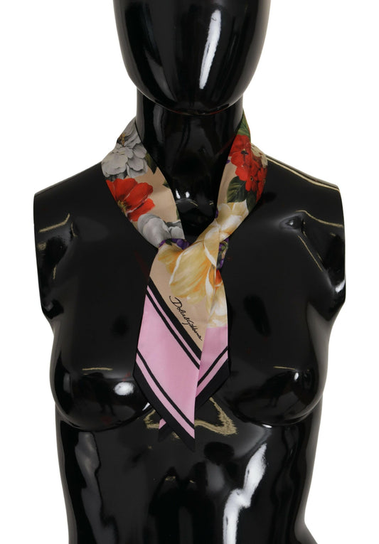 Dolce & Gabbana Elegant Floral Silk Bandeau Scarf