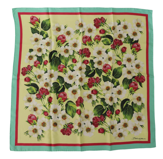 Dolce & Gabbana Elegant Floral Silk Square Scarf