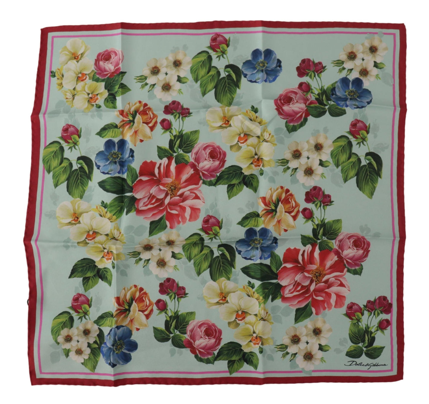 Dolce & Gabbana Elegant Floral Silk Square Scarf