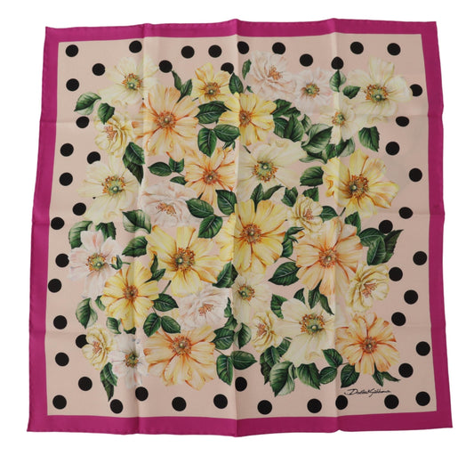 Dolce & Gabbana Elegant Silk Floral Square Scarf