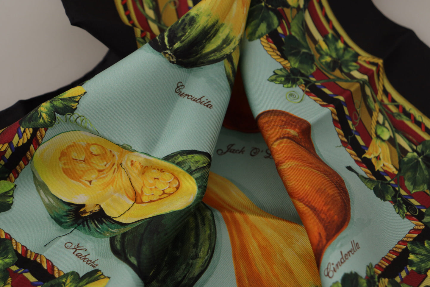 Dolce & Gabbana Chic Silk Square Scarf with Vegetable Print