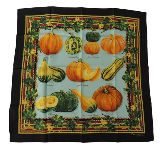 Dolce & Gabbana Elegant Silk Square Scarf with Vegetable Print