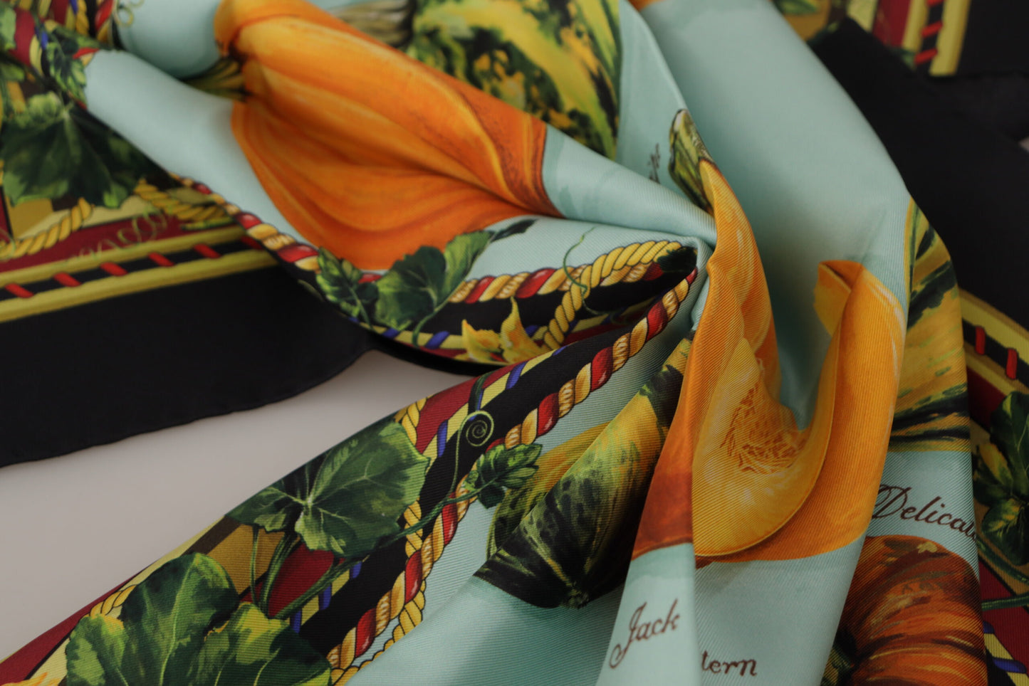 Dolce & Gabbana Elegant Silk Square Scarf with Vegetable Print