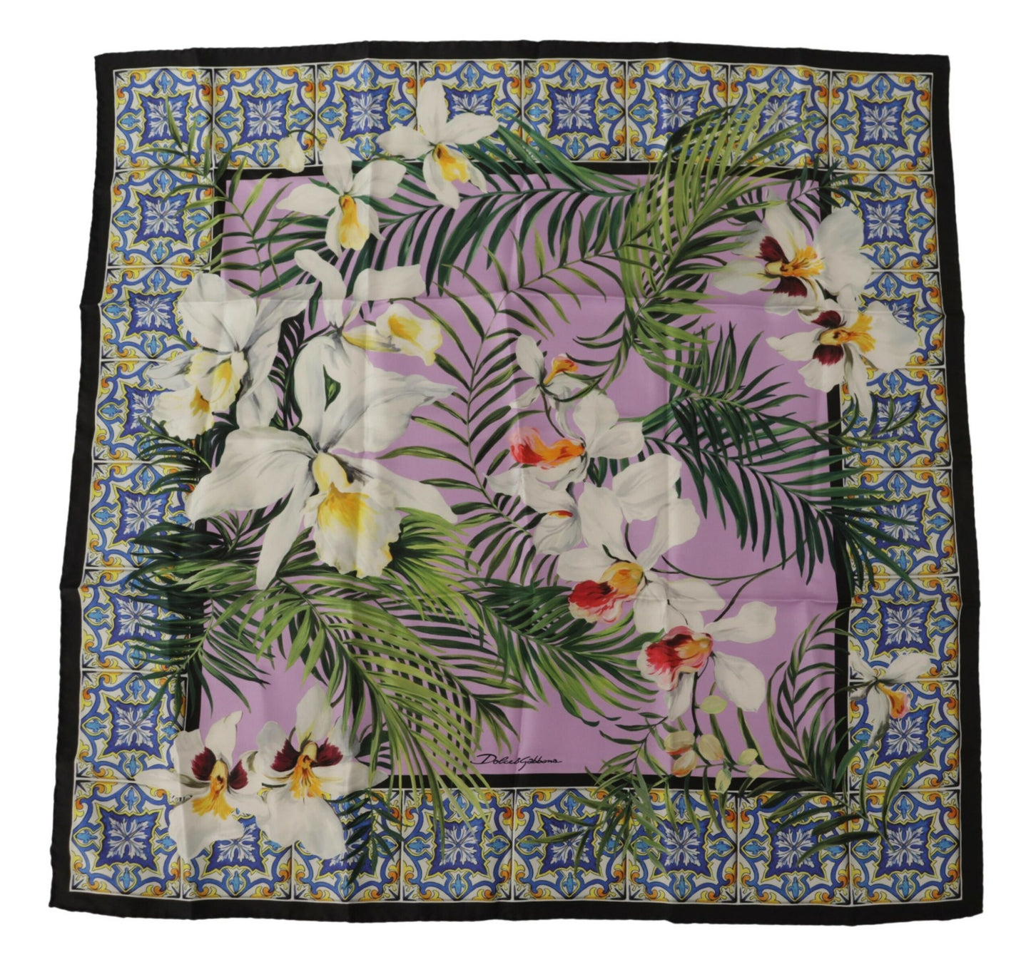 Dolce & Gabbana Majolica Floral Silk Square Scarf