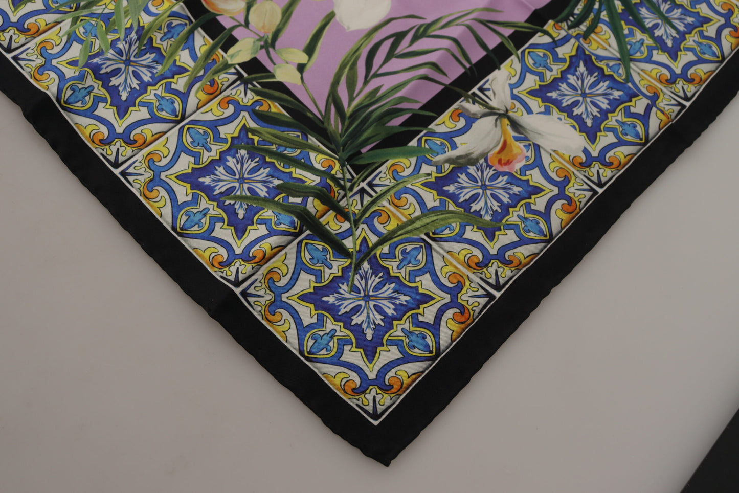 Dolce & Gabbana Majolica Floral Silk Square Scarf