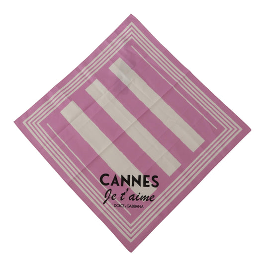 Dolce & Gabbana Chic Pink Striped Cotton Square Scarf