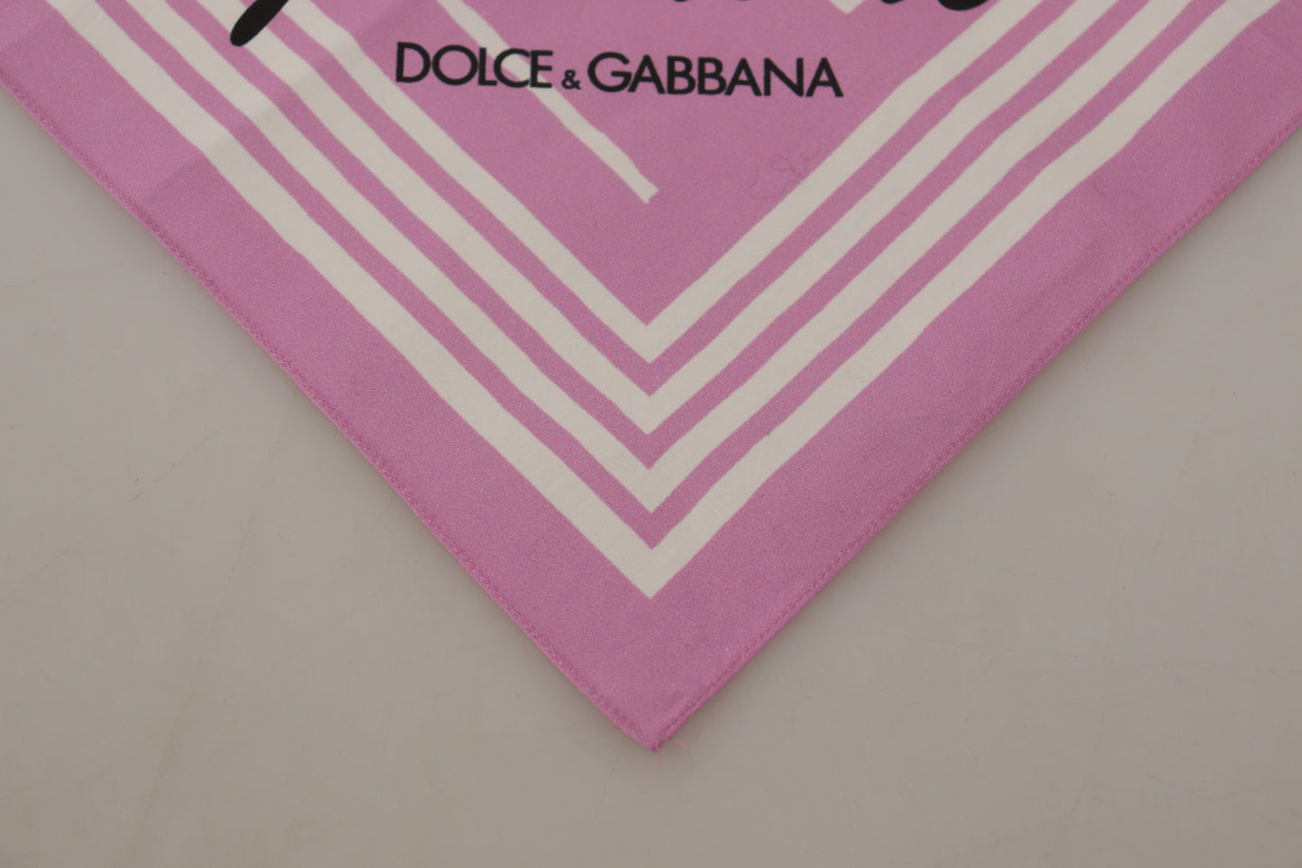 Dolce & Gabbana Chic Pink Striped Cotton Square Scarf