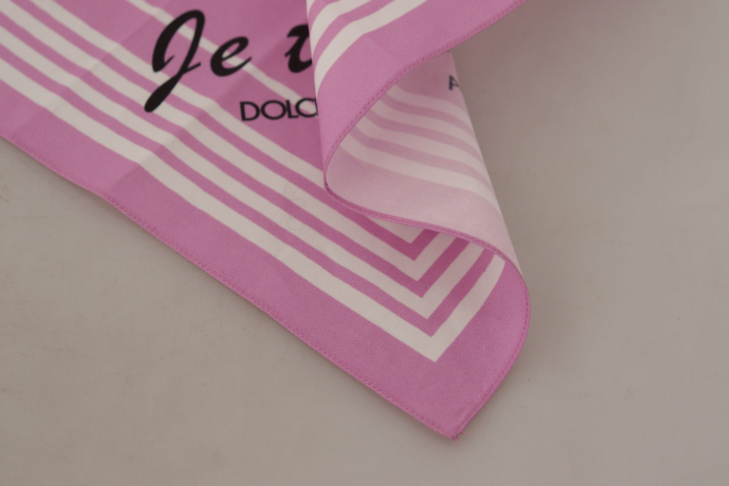 Dolce & Gabbana Chic Pink Striped Cotton Square Scarf