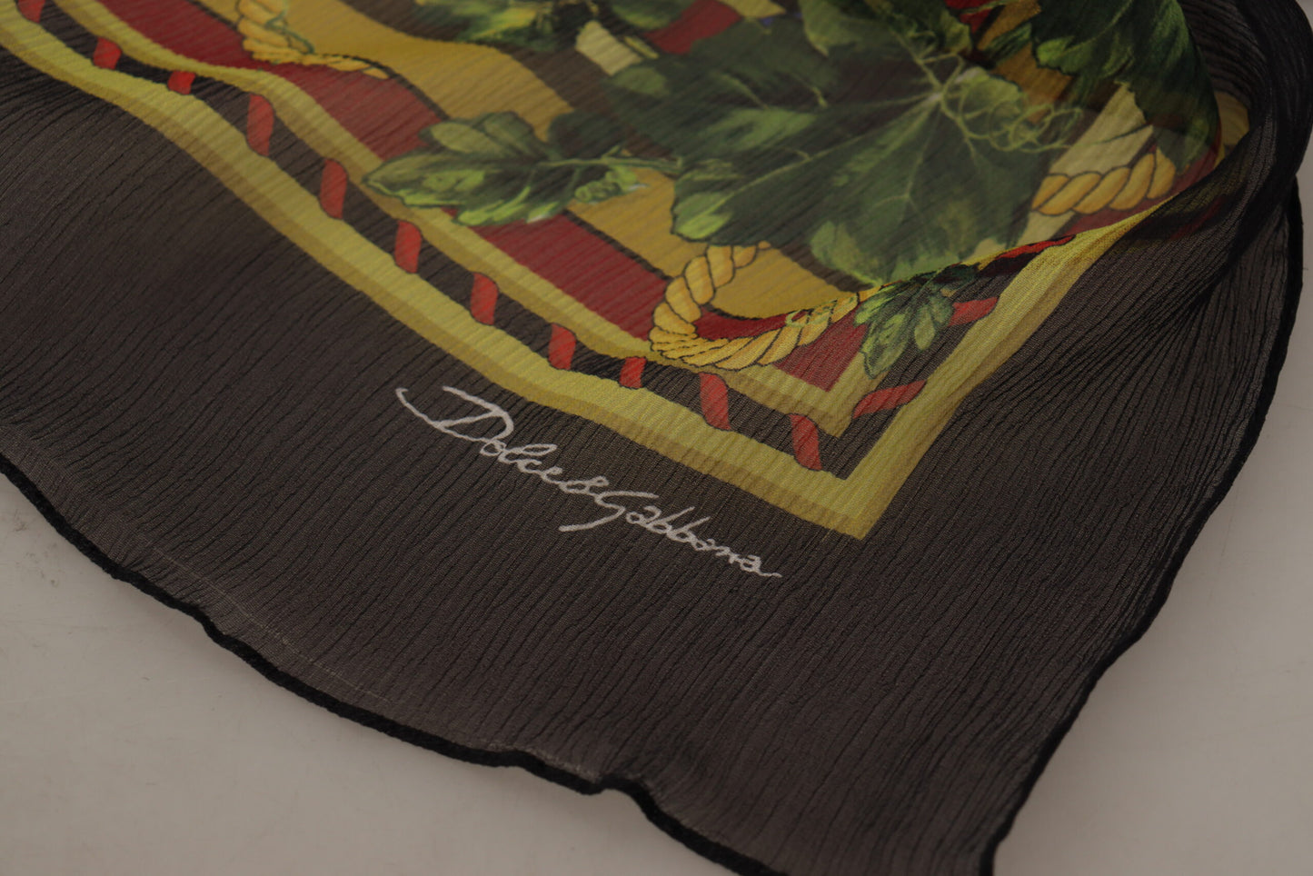 Dolce & Gabbana Multicolor Silk Vegetable Print Shawl