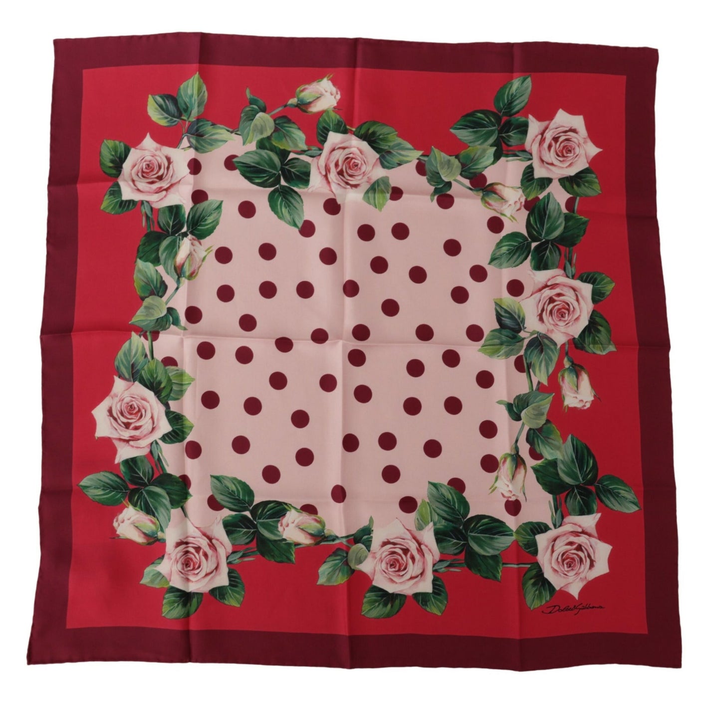 Dolce & Gabbana Elegant Silk Roses Square Scarf