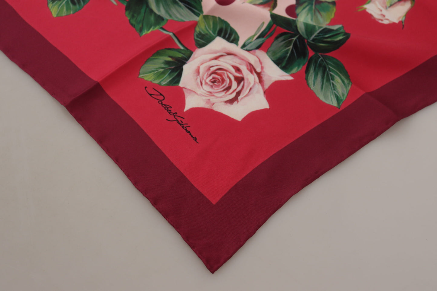 Dolce & Gabbana Elegant Silk Roses Square Scarf