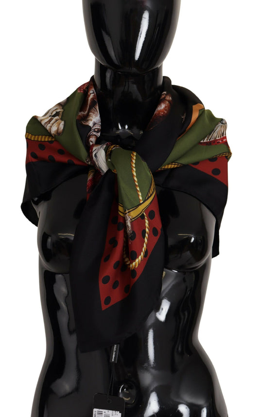 Dolce & Gabbana Elegant Mushroom Print Silk Scarf