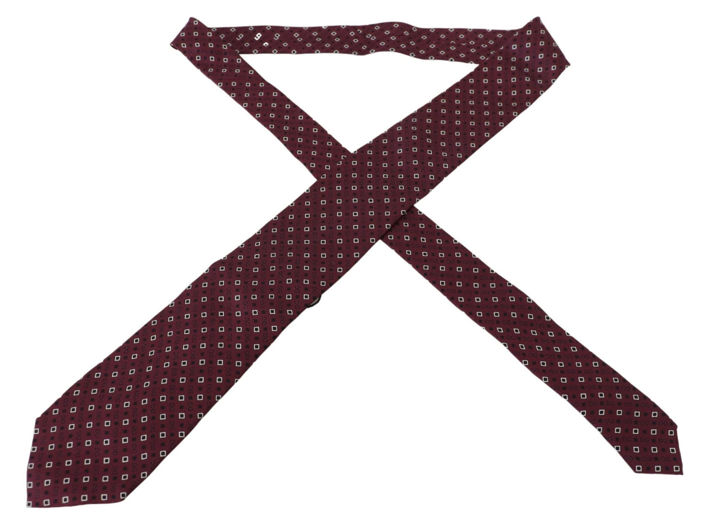 Dolce & Gabbana Elegant Maroon Silk Patterned Men's Tie