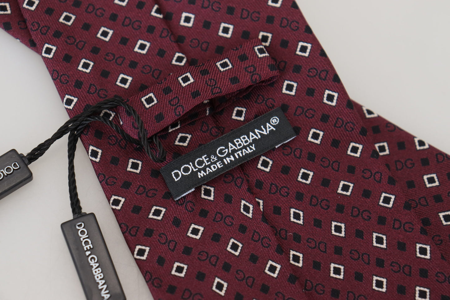 Dolce & Gabbana Elegant Maroon Silk Patterned Men's Tie