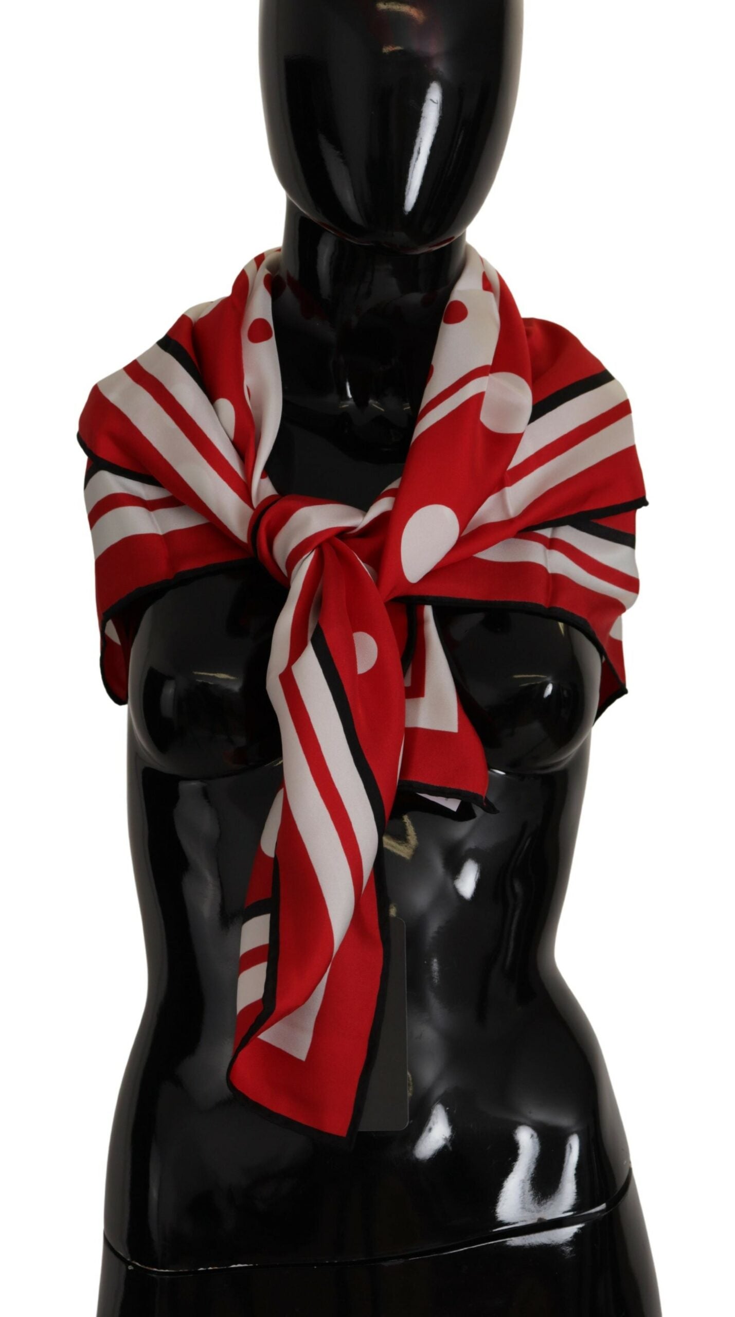 Dolce & Gabbana Elegant Polka Dot Silk Square Scarf