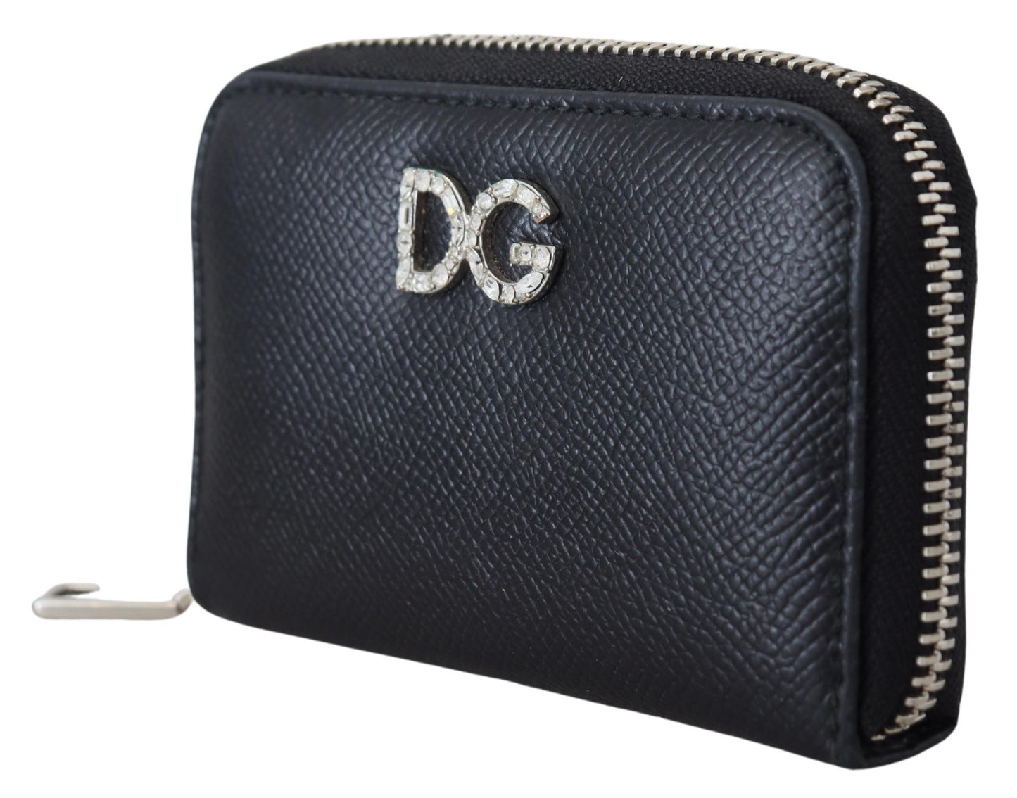 Dolce & Gabbana Elegant Leather Continental Wallet - Black with Silver Details