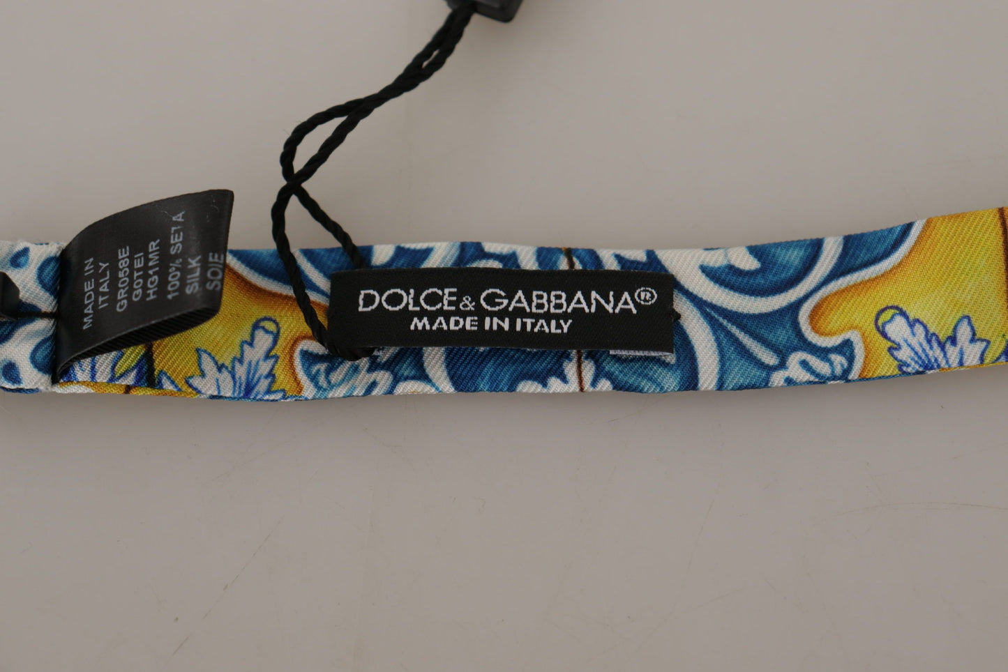 Dolce & Gabbana Majolica Print Silk Bow Tie