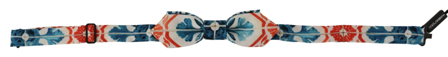 Dolce & Gabbana Majolica Print Silk Bow Tie