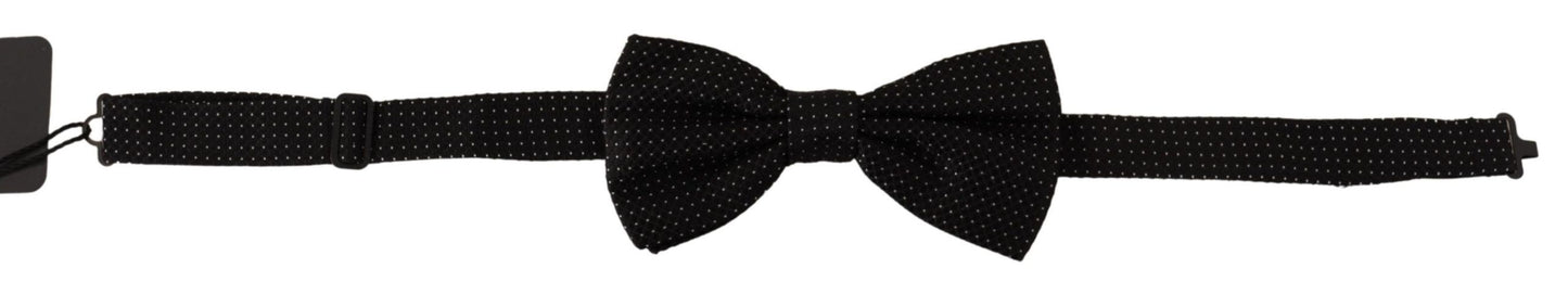 Dolce & Gabbana Elegant Black Polka Dot Silk Bow Tie