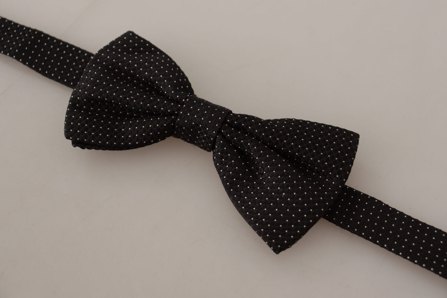 Dolce & Gabbana Elegant Black Polka Dot Silk Bow Tie