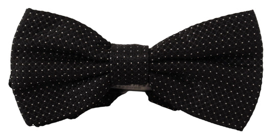 Dolce & Gabbana Elegant Black Polka Dot Silk Bow Tie