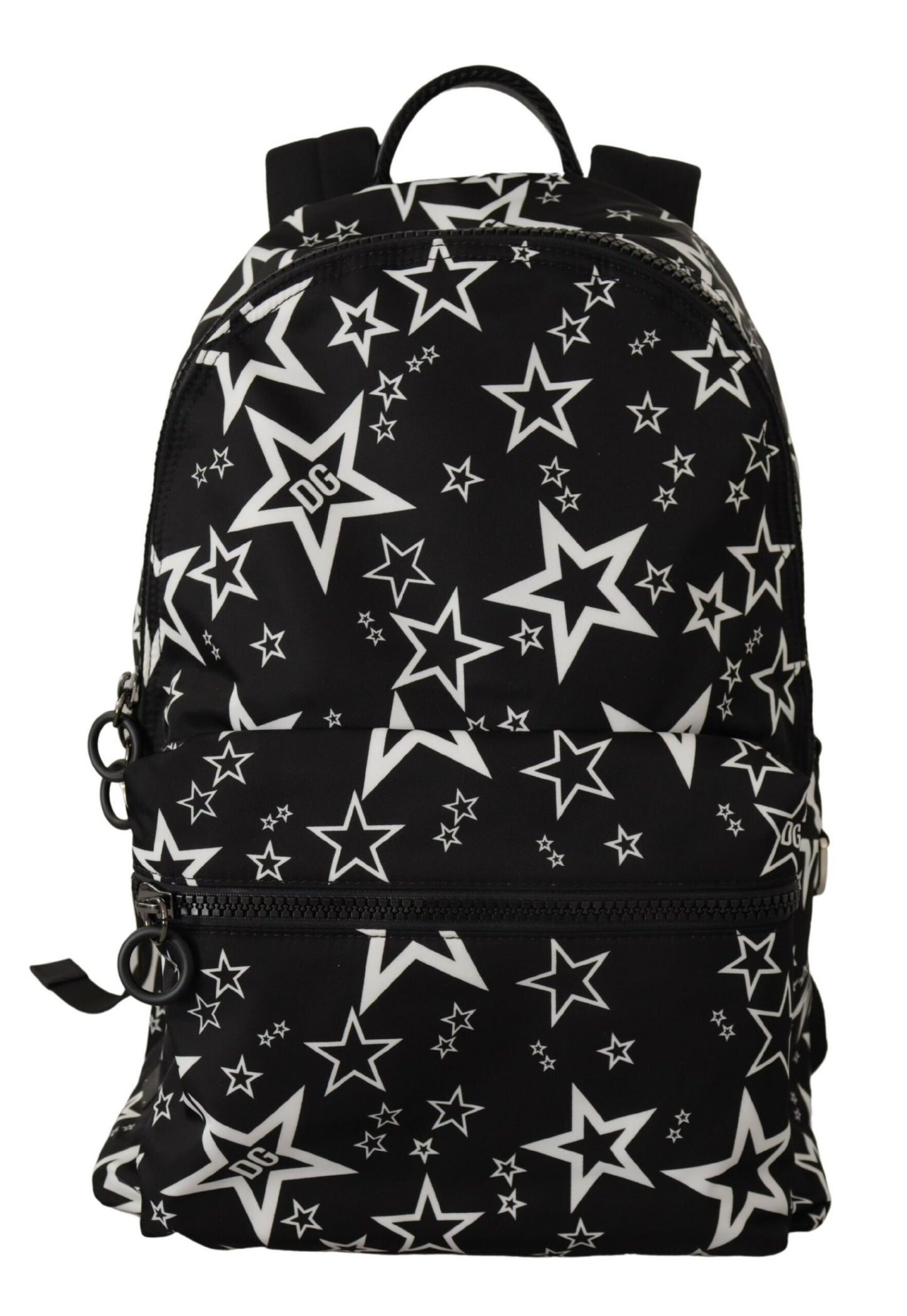 Dolce & Gabbana Star Print Designer Backpack - Black Leather & Nylon