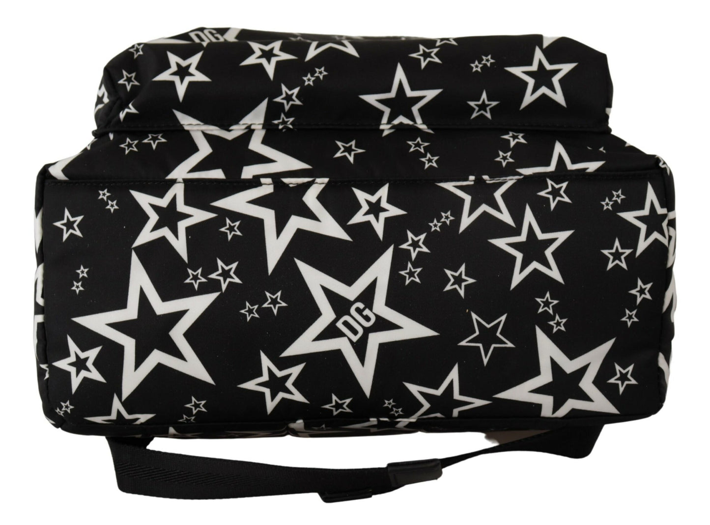 Dolce & Gabbana Star Print Designer Backpack - Black Leather & Nylon