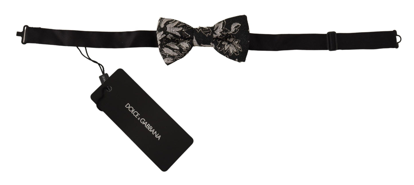 Dolce & Gabbana Elegant Black Fantasy Pattern Bow Tie