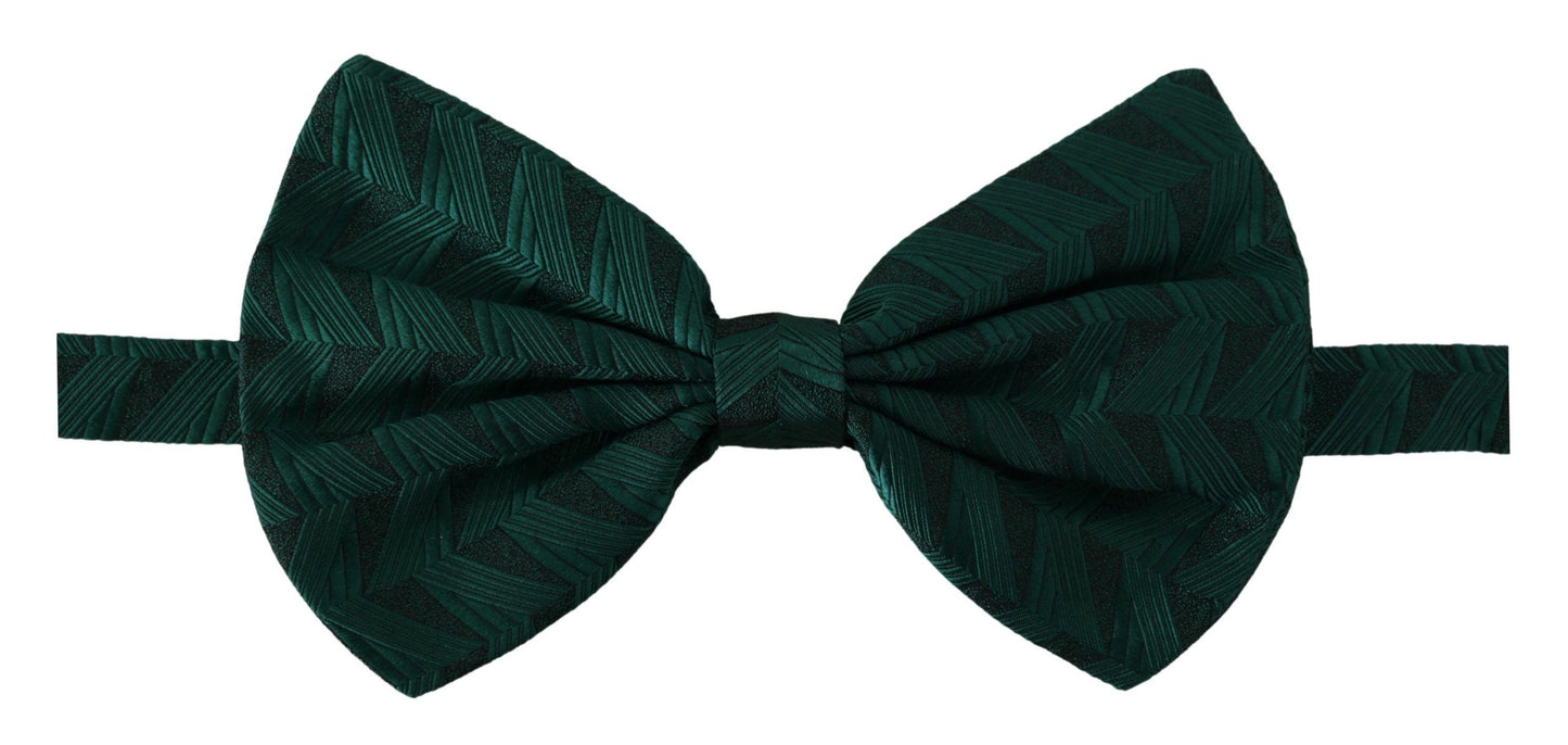 Dolce & Gabbana Elegant Silk Emerald Bow Tie