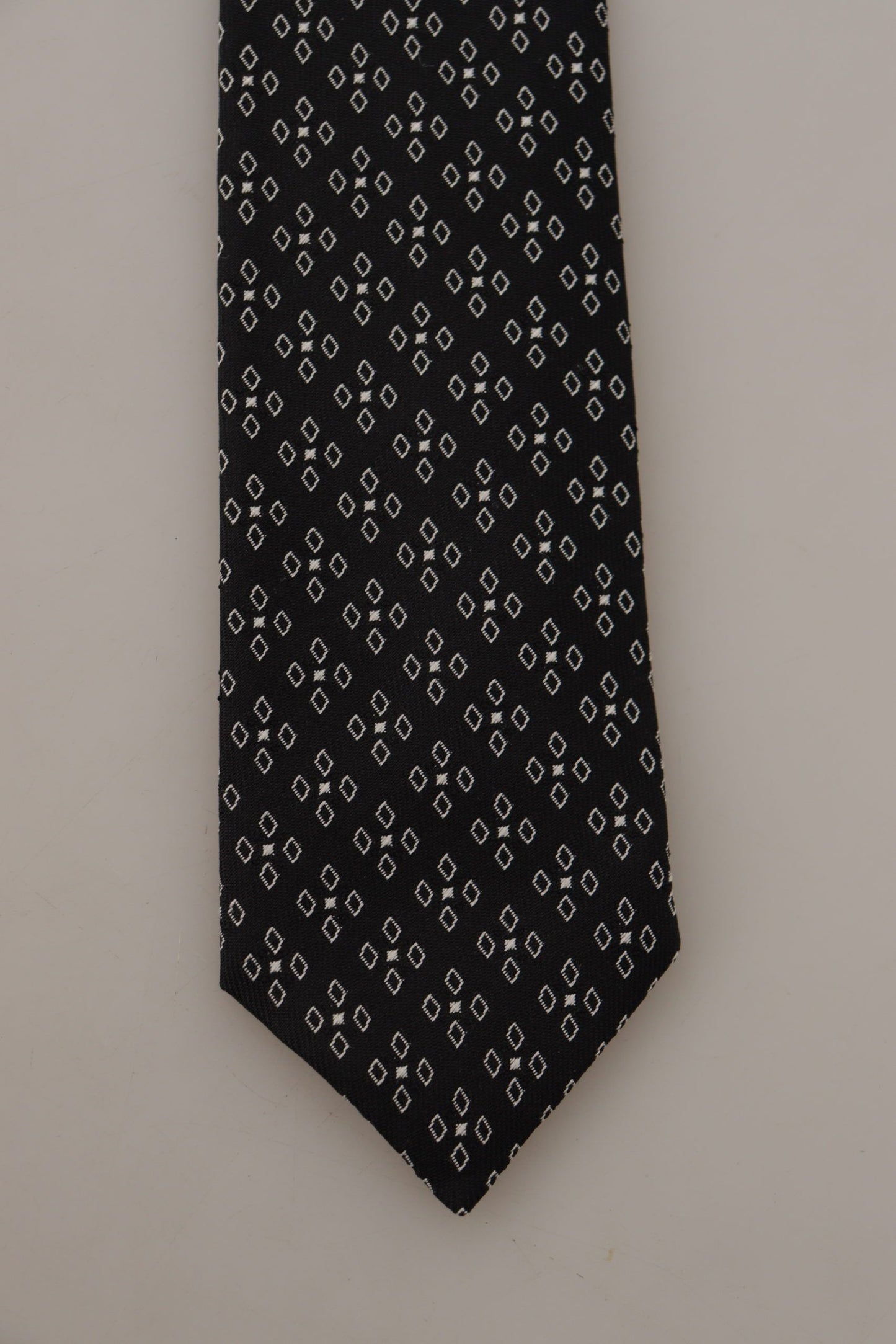 Dolce & Gabbana Elegant Black Silk Geometric Bow Tie