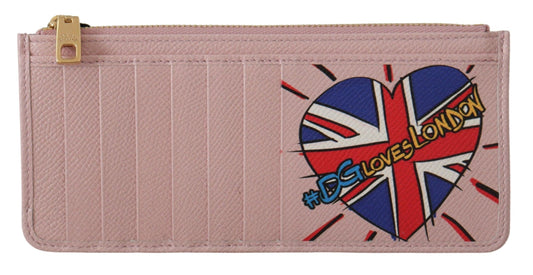 Dolce & Gabbana Pink Leather Long Wallet with Billslot