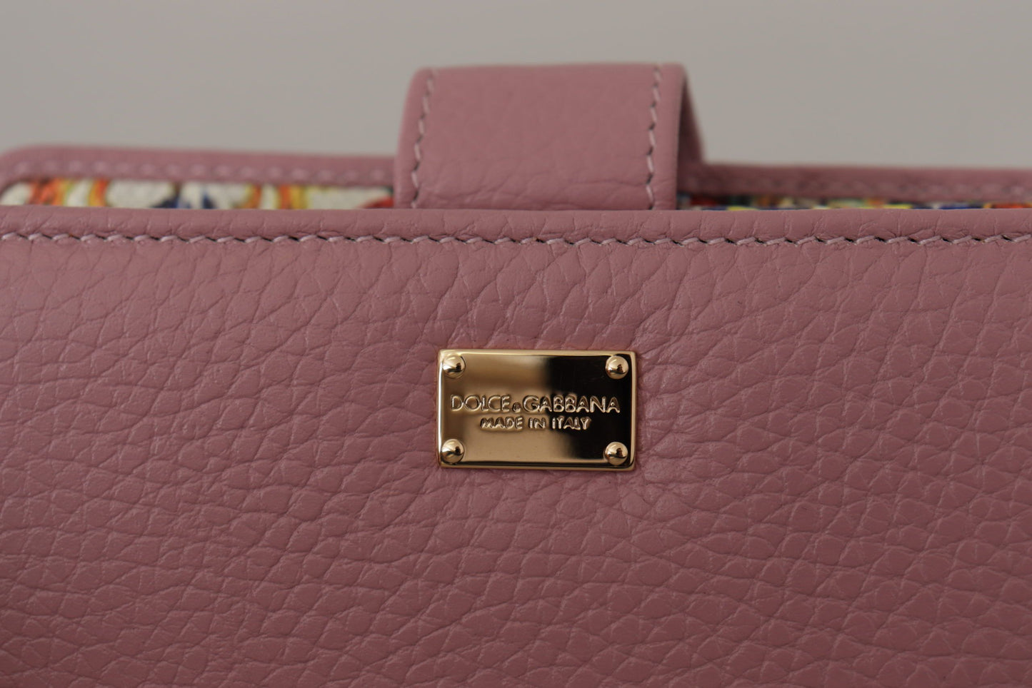 Dolce & Gabbana Elegant Pink Leather Continental Clutch