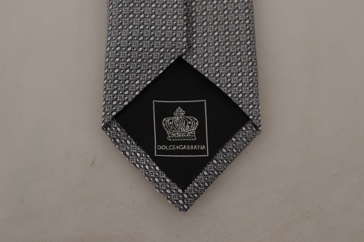 Dolce & Gabbana Elegant Black and White Silk Tie