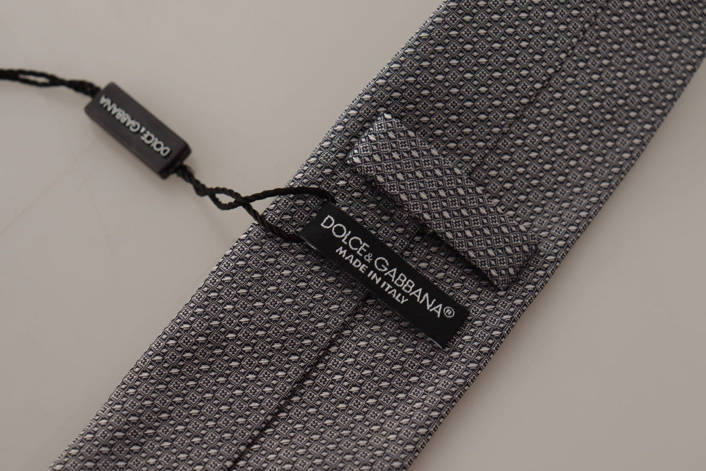 Dolce & Gabbana Elegant Black and White Silk Tie