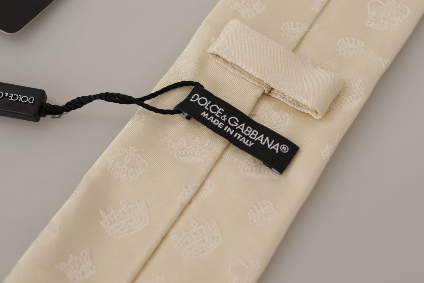 Dolce & Gabbana Elegant Off-White Silk Bow Tie