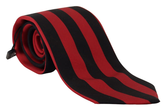 Dolce & Gabbana Elegant Silk Black and Red Designer Tie