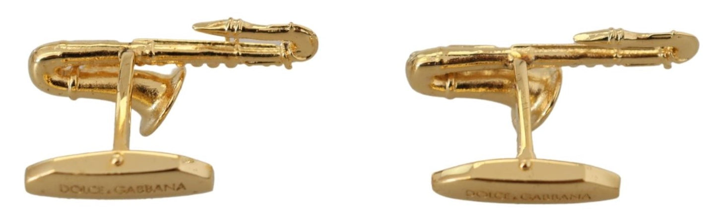 Dolce & Gabbana Elegant Gold Plated Brass Cufflinks