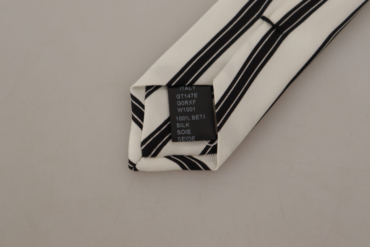 Dolce & Gabbana Elegant Black and White Silk Tie