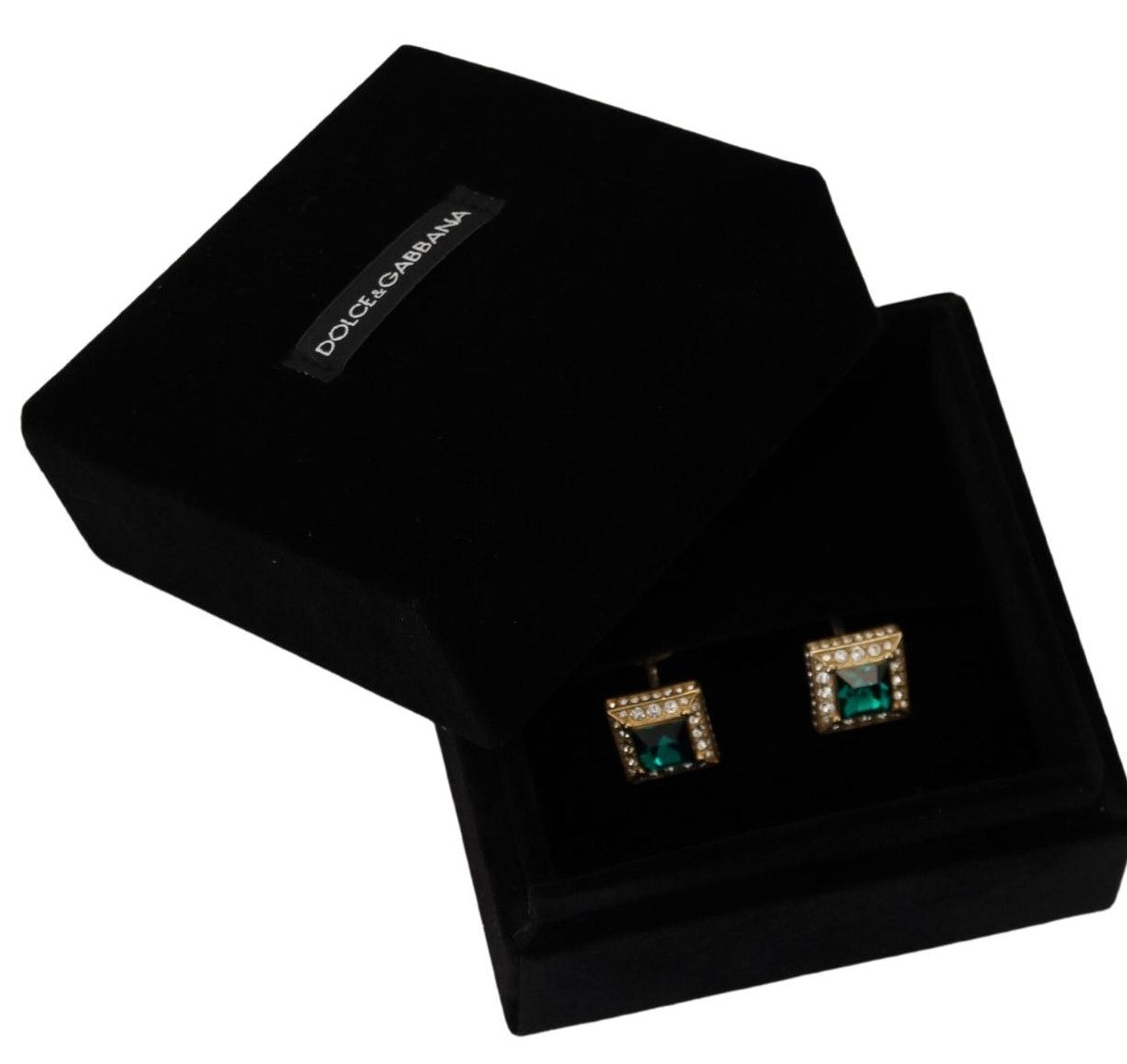 Dolce & Gabbana Elegant Sterling Silver Glass Cufflinks