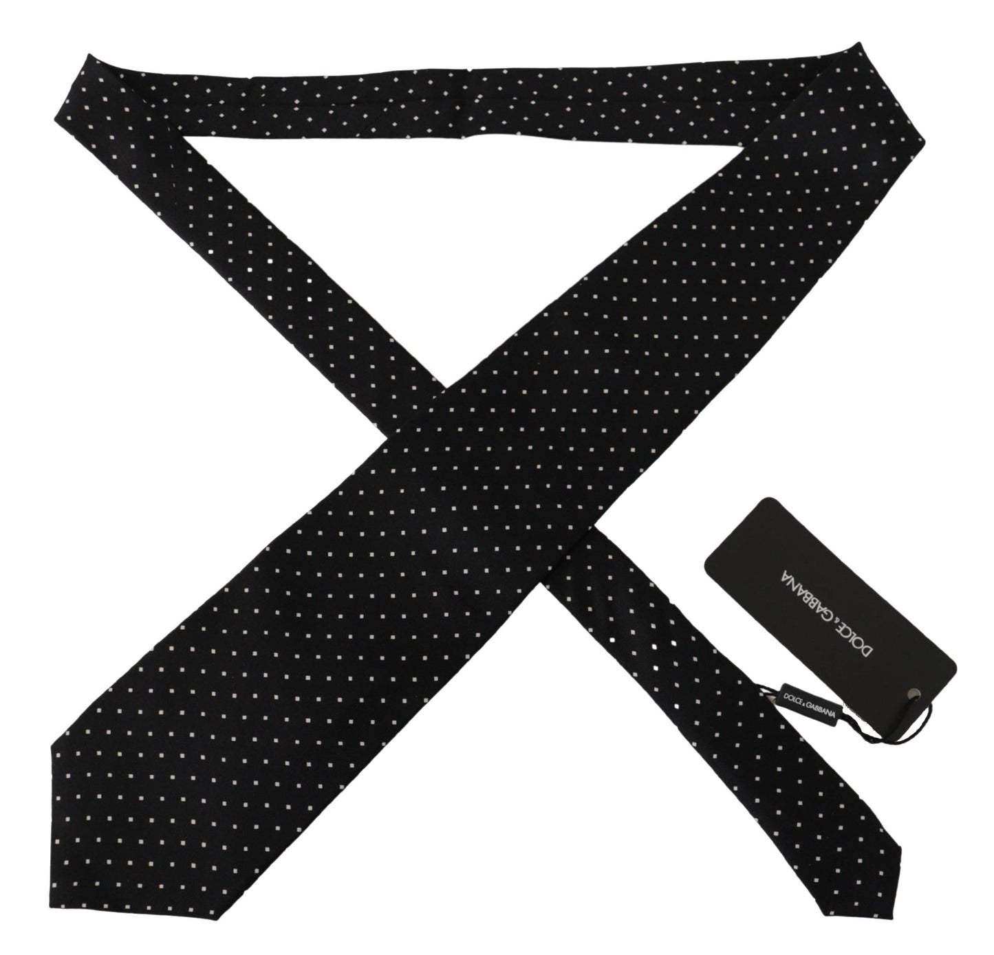 Dolce & Gabbana Elegant Black and White Polka Dot Silk Tie