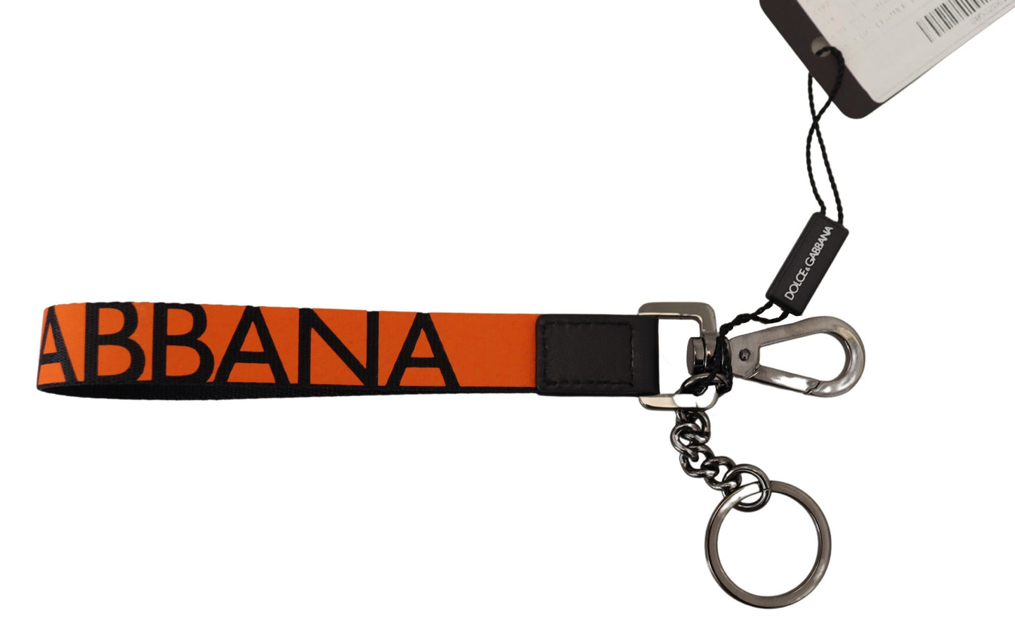 Dolce & Gabbana Chic Orange Keychain with Brass Details