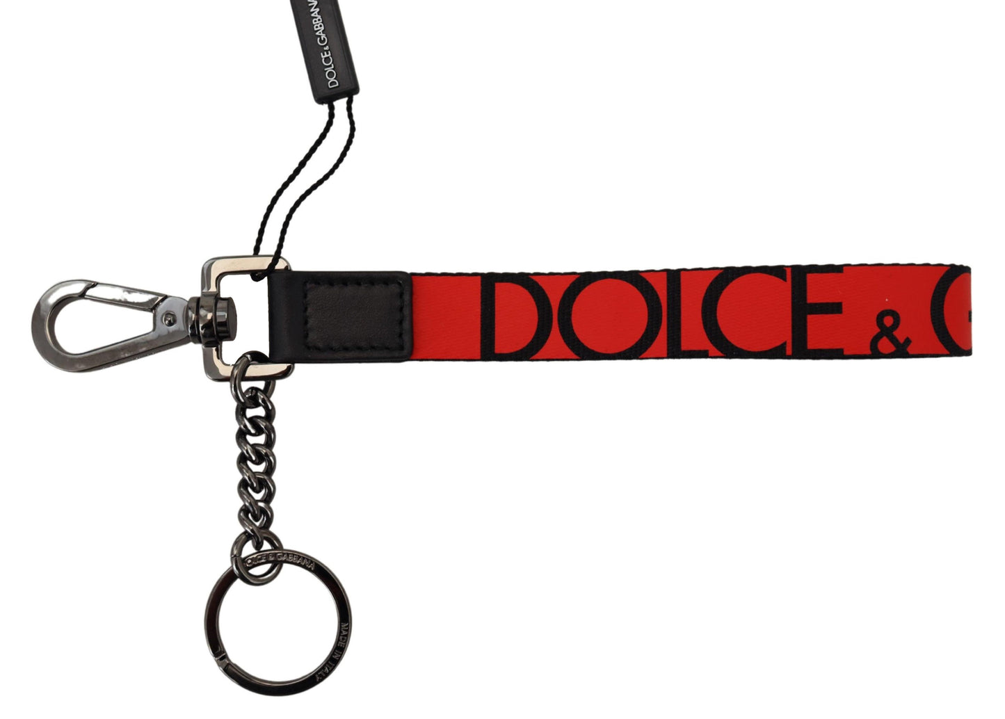 Dolce & Gabbana Chic Red Nylon-Leather Keychain