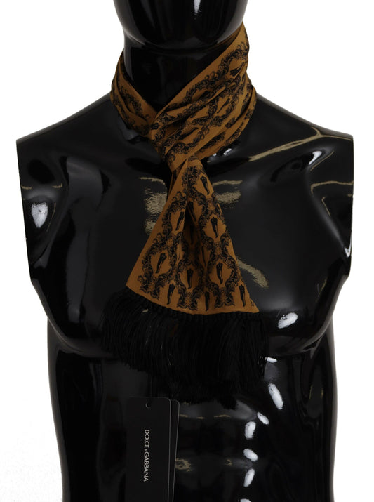 Dolce & Gabbana Elegant Silk Men's Scarf in Sunshine Yellow