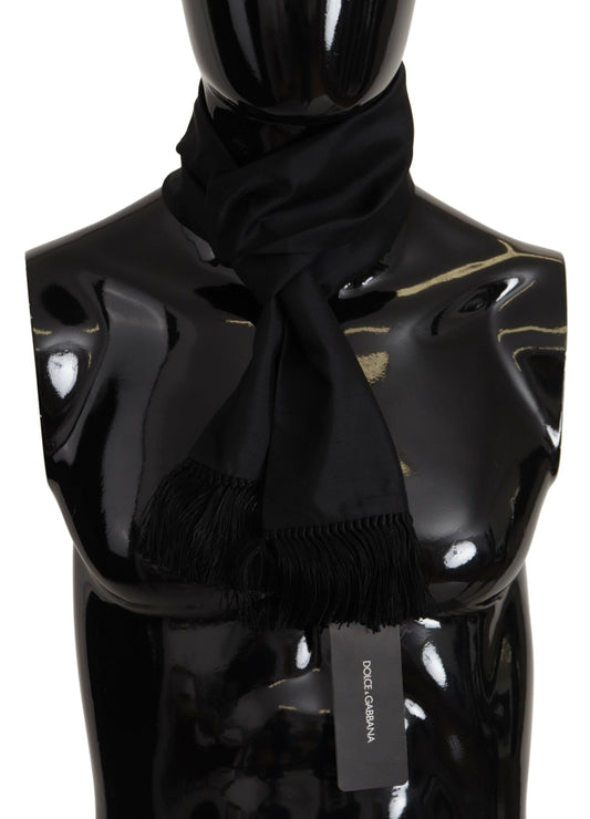 Dolce & Gabbana Elegant Black Silk Men's Scarf